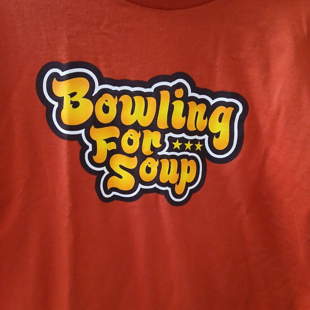 Vintage Style Bowling for Soup Red Short Sleeve Band Tee - Picture 1 of 8